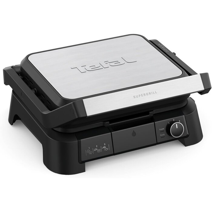 Gril de contact 3-en-1 2000W - Inox - Pour 6 personnes - 34% de remise
