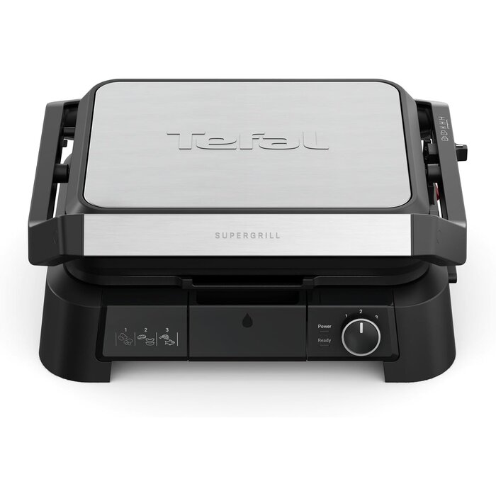 Gril de contact 3-en-1 2000W - Inox - Pour 6 personnes - 34% de remise