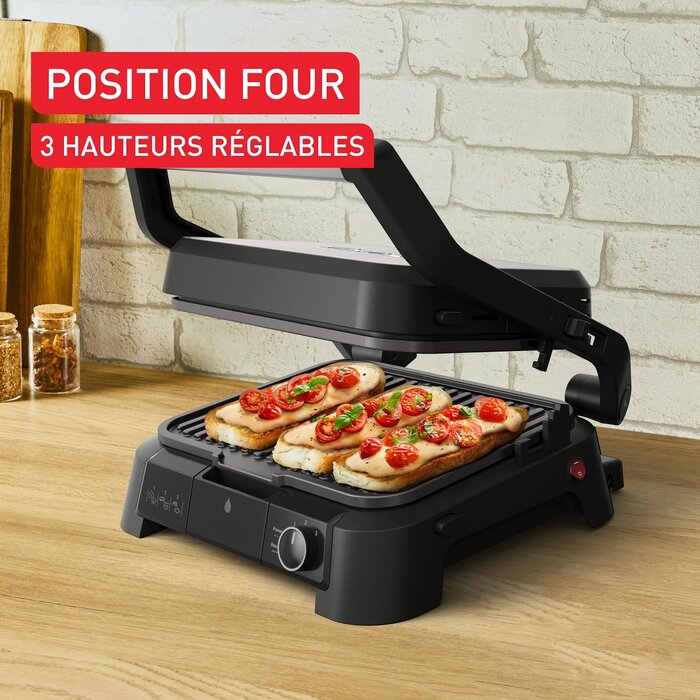 Gril de contact 3-en-1 2000W - Inox - Pour 6 personnes - 34% de remise
