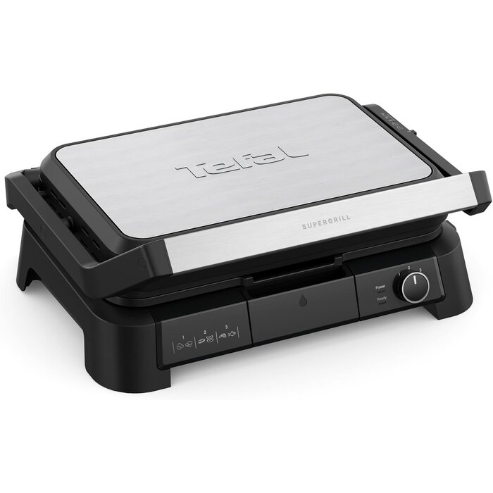 Gril de contact 3-en-1 2000W - Inox - Pour 6 personnes - 34% de remise