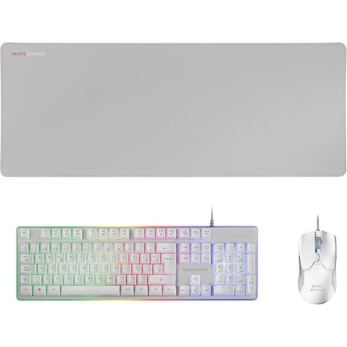 Ensemble Gaming sans fil blanc : Clavier, Souris RGB et tapis - 32% de remise