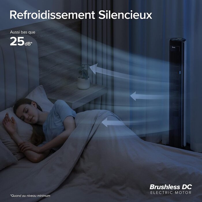 Ventilateur Colonne Silencieux 42" - 34% de remise - Blanc