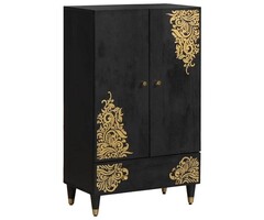 Vidaxl Meuble de rangement en manguier noir 60cm - 34% de remise