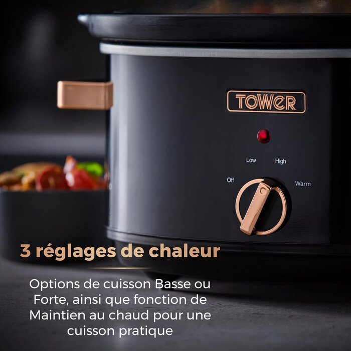 Mijoteuse 6,5L Noir et Or Rose - 33% de remise