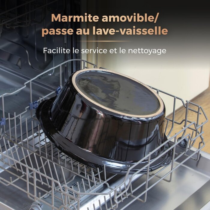 Mijoteuse 6,5L Noir et Or Rose - 33% de remise