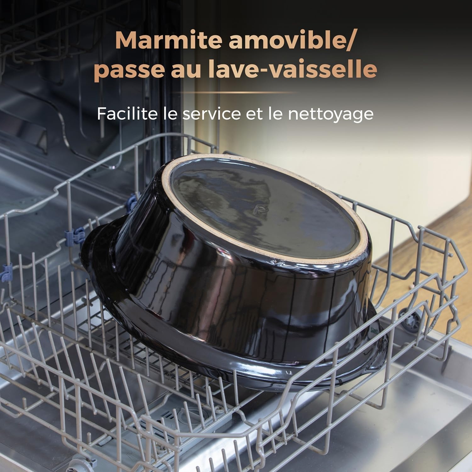 Mijoteuse 6,5L Noir et Or Rose - 33% de remise