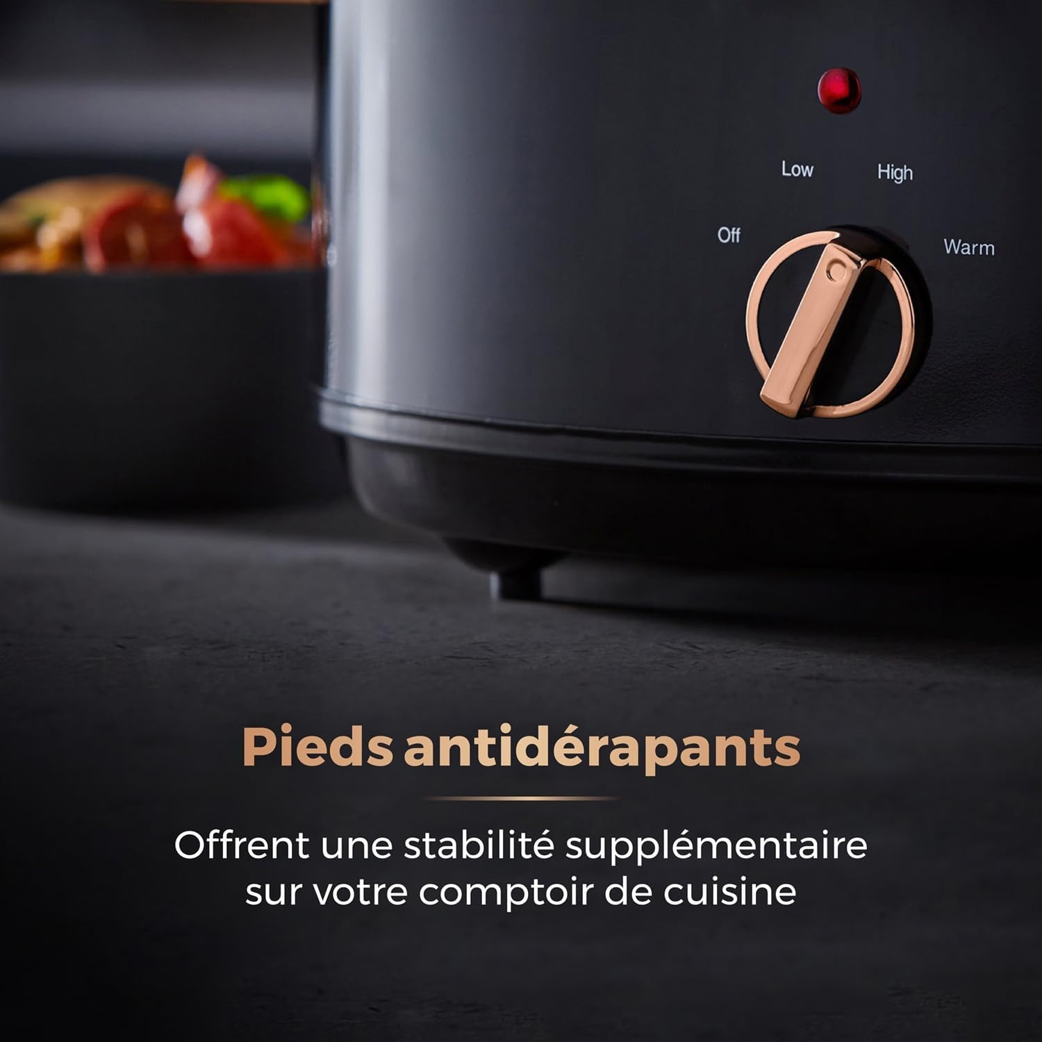 Mijoteuse 6,5L Noir et Or Rose - 33% de remise