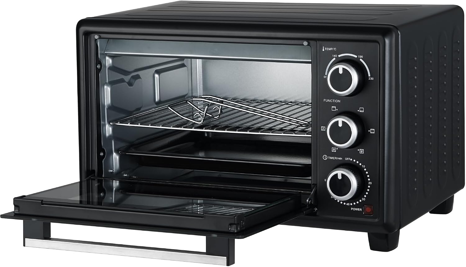 Mini-four 20 L chaleur tournante - 1380 W - Noir - 34% de remise