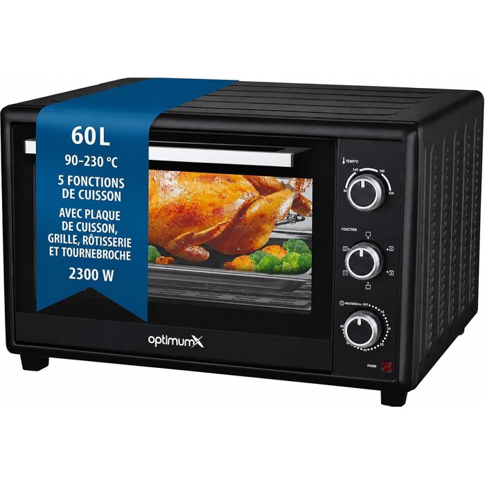 Mini-four 20 L chaleur tournante - 1380 W - Noir - 34% de remise