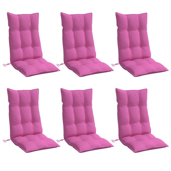 Vidaxl Lot de 6 coussins pour chaises dossier haut, 120x50cm, Rose - 34% de remise