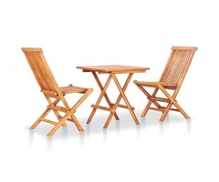 Vidaxl Ensemble bistro 3 pièces en teck massif - 30% de remise