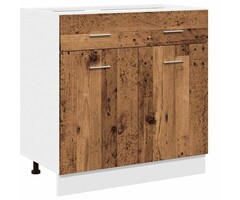 Vidaxl Meuble sous-évier Lyon 80cm aspect vieux bois - 34% de remise