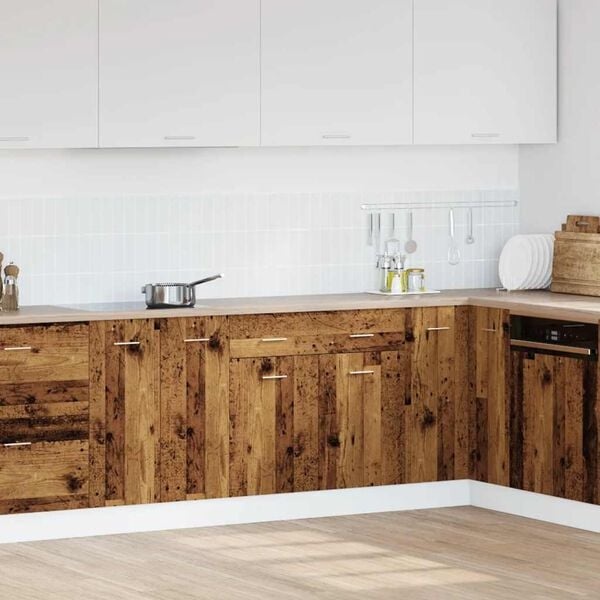 Vidaxl Meuble sous-évier Lyon 80cm aspect vieux bois - 34% de remise