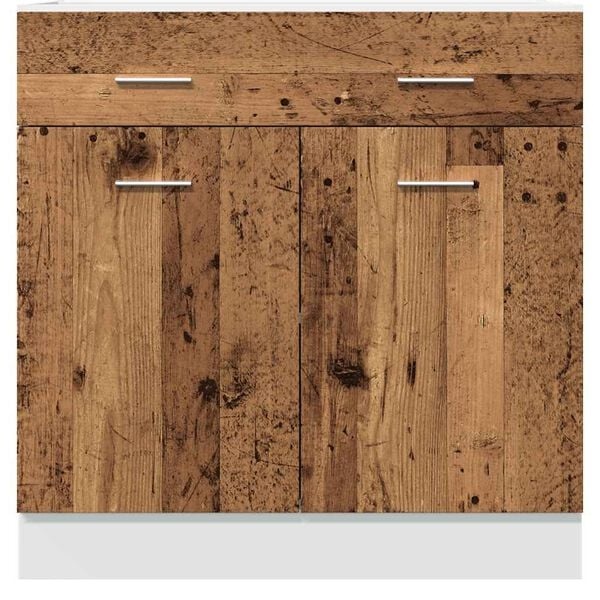 Vidaxl Meuble sous-évier Lyon 80cm aspect vieux bois - 34% de remise