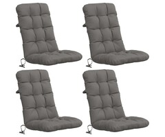 Vidaxl Lot de 4 coussins de chaise dossier haut gris - 40% de remise