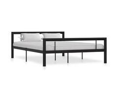 Vidaxl Cadre de lit en métal 120x200 cm - Noir et blanc - 35% de remise
