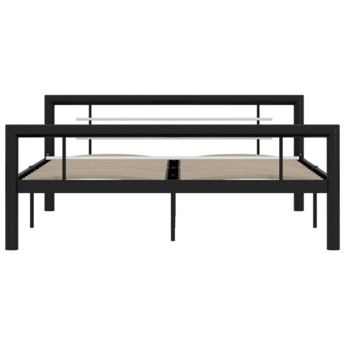 Vidaxl Cadre de lit en métal 120x200 cm - Noir et blanc - 35% de remise