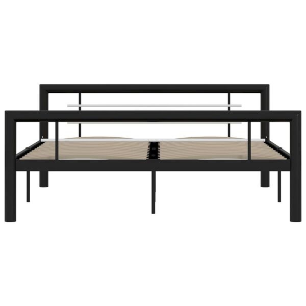 Vidaxl Cadre de lit en métal 120x200 cm - Noir et blanc - 35% de remise