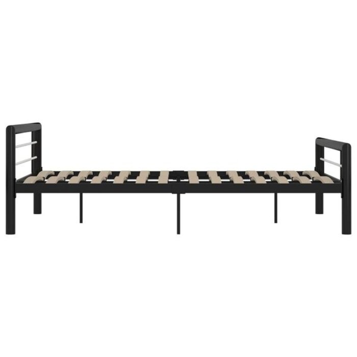Vidaxl Cadre de lit en métal 120x200 cm - Noir et blanc - 35% de remise