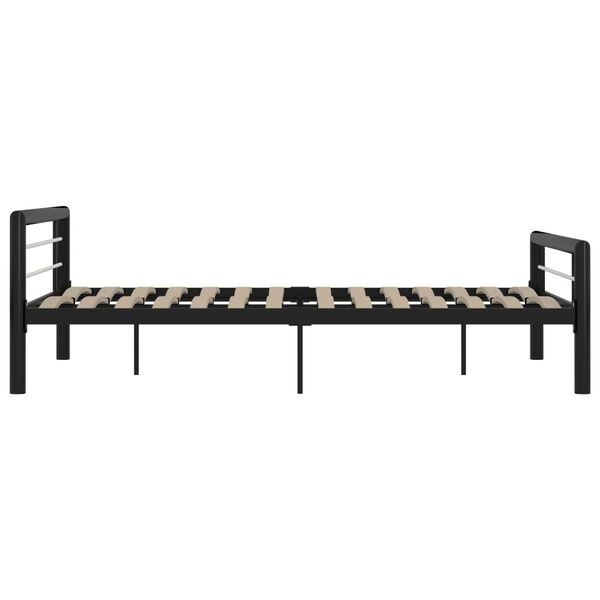 Vidaxl Cadre de lit en métal 120x200 cm - Noir et blanc - 35% de remise
