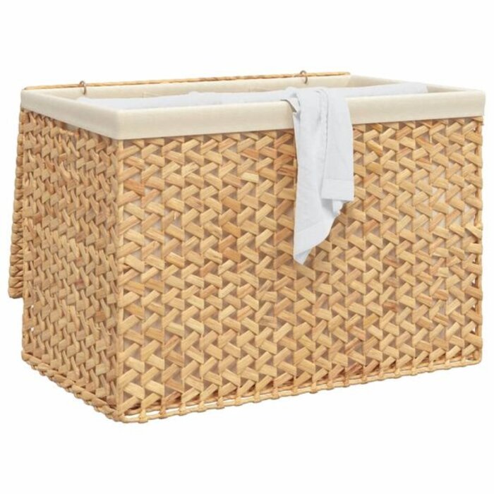 Vidaxl Panier à linge 3 compartiments en jacinthe d'eau - 34% de remise