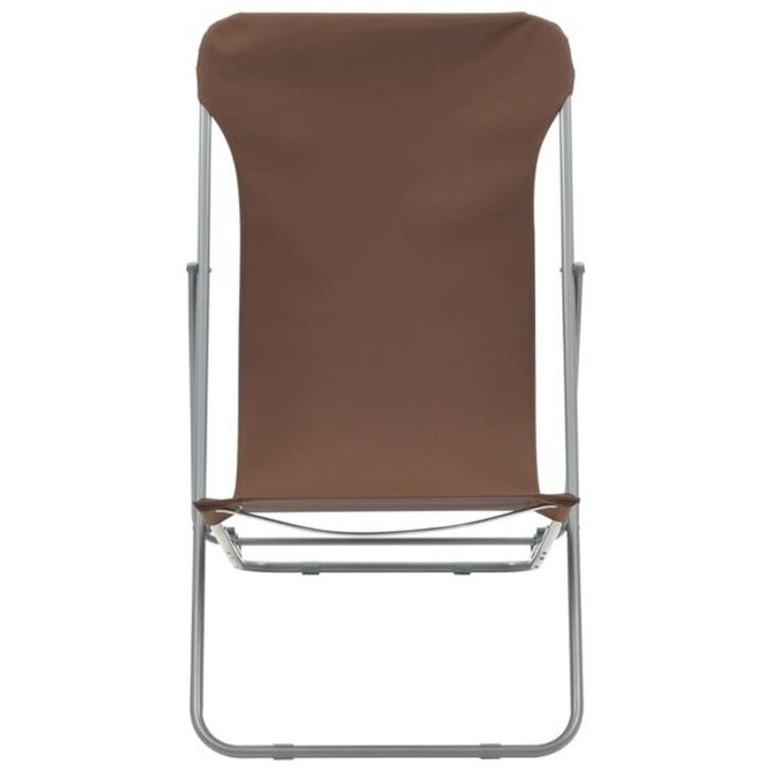 Vidaxl Lot de 2 chaises de plage pliables marron - 33% de remise
