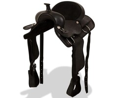 Vidaxl Selle Western 17" Cuir Noir + Bride et Collier - 35% de remise