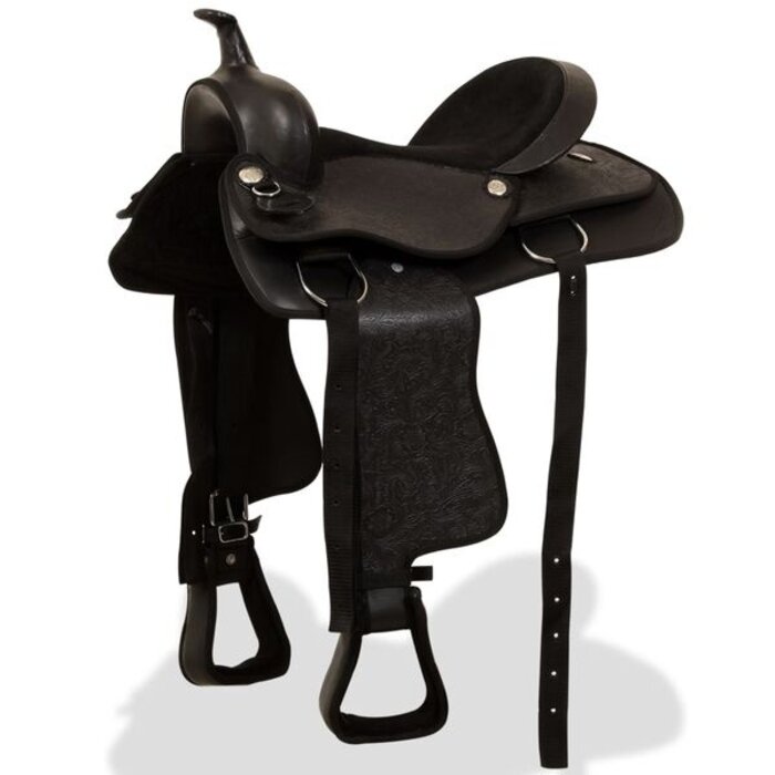 Vidaxl Selle Western 17" Cuir Noir + Bride et Collier - 35% de remise