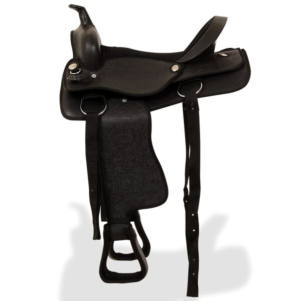 Vidaxl Selle Western 17" Cuir Noir + Bride et Collier - 35% de remise