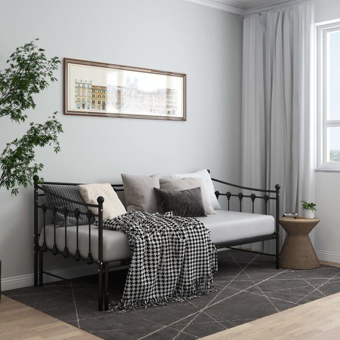 Vidaxl Canapé-lit gigogne métal noir 90x200 cm - 35% de remise