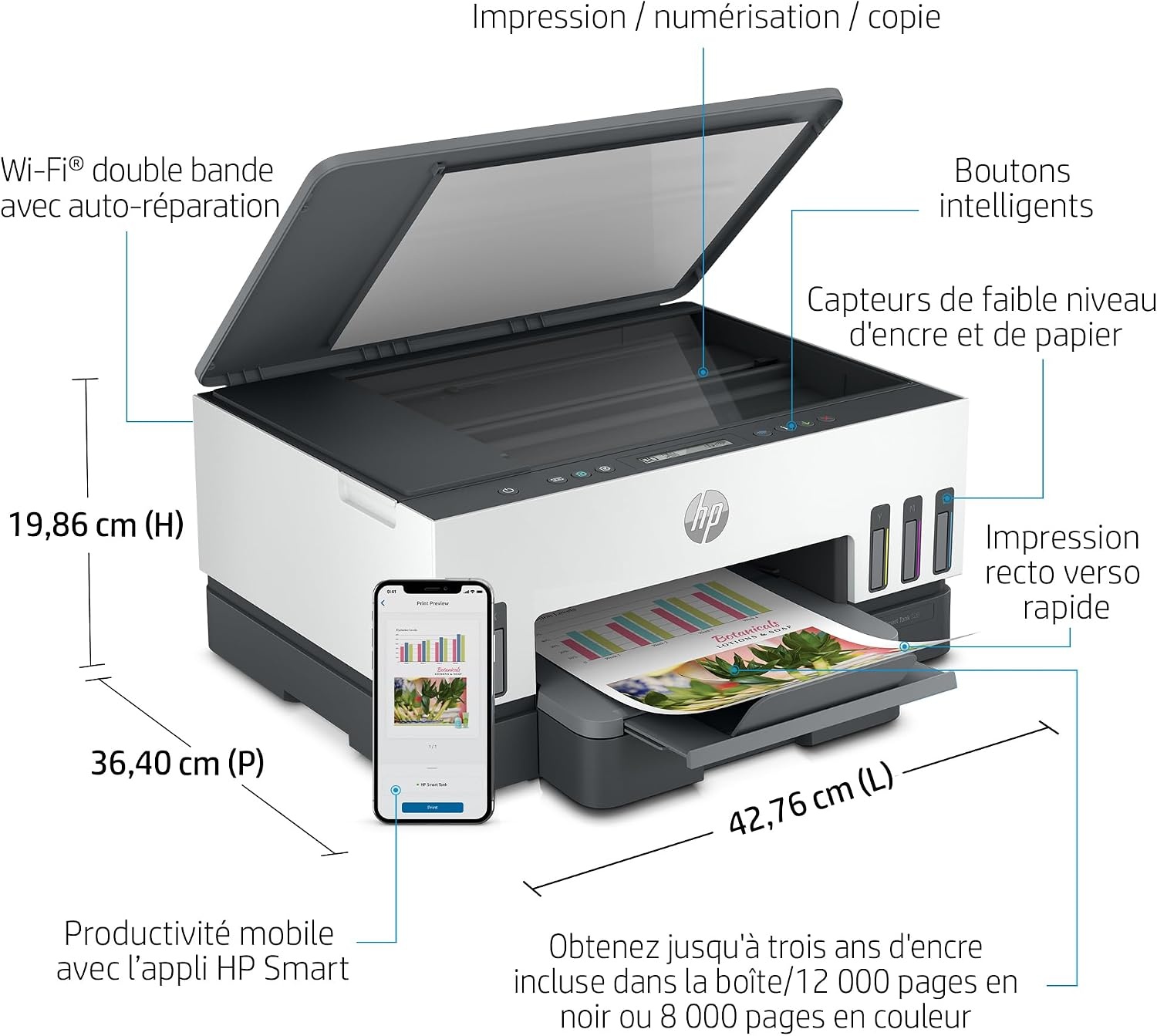 Hp Imprimante multifonction 3-en-1 jet d'encre Smart Tank - 35% de remise