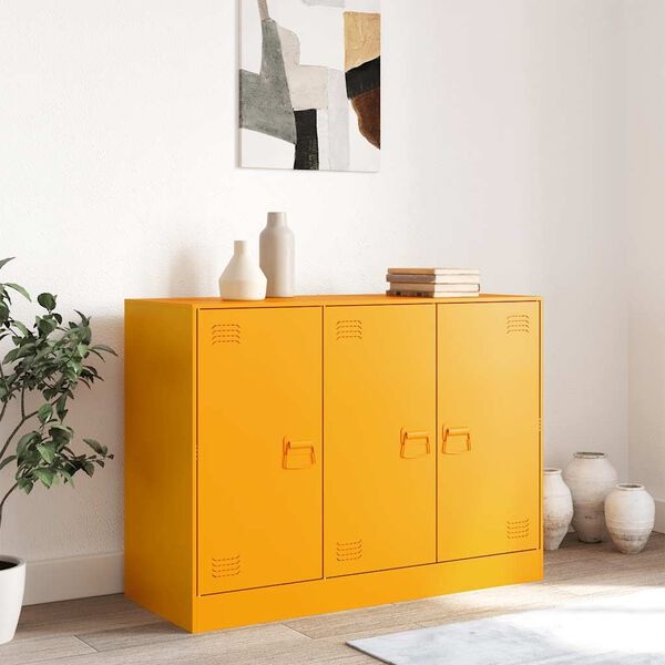 Vidaxl Buffet en acier jaune moutarde 99x39x73 cm - 35% de remise