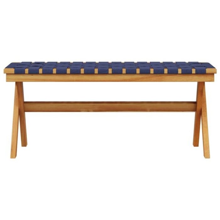 Vidaxl Banc de jardin acacia et tissu bleu - 34% de remise