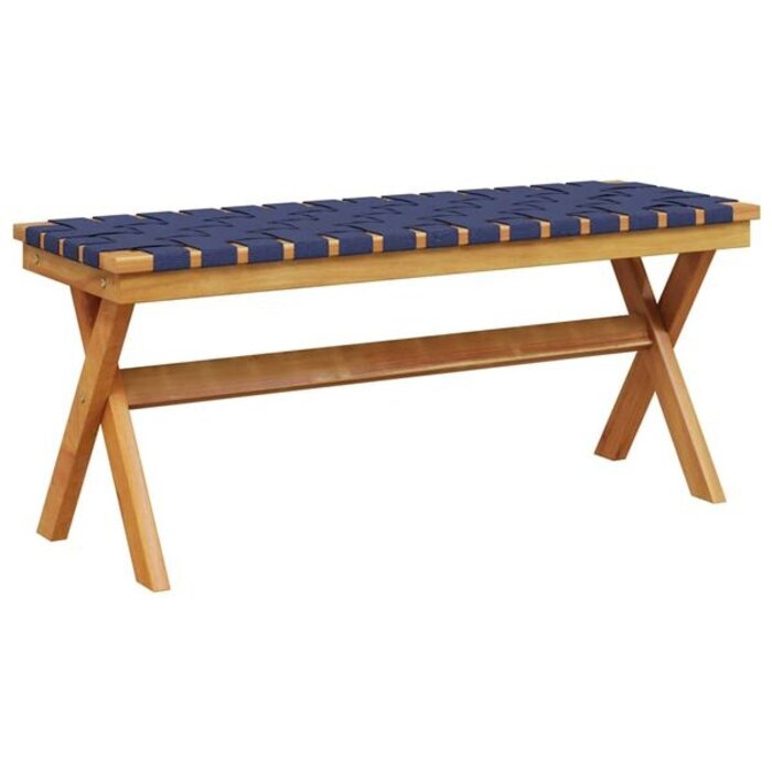 Vidaxl Banc de jardin acacia et tissu bleu - 34% de remise