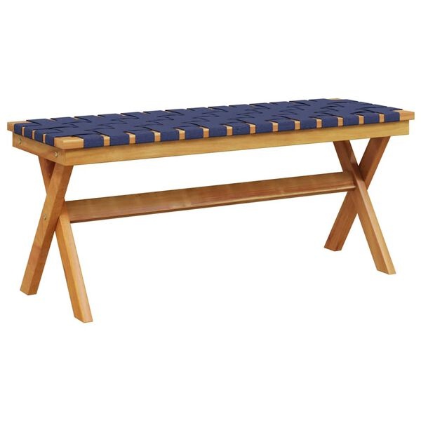 Vidaxl Banc de jardin acacia et tissu bleu - 34% de remise