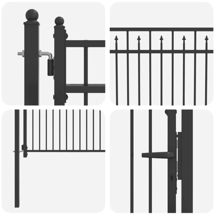 Vidaxl Portillon de jardin 100 x 100 cm en métal noir - 34% de remise