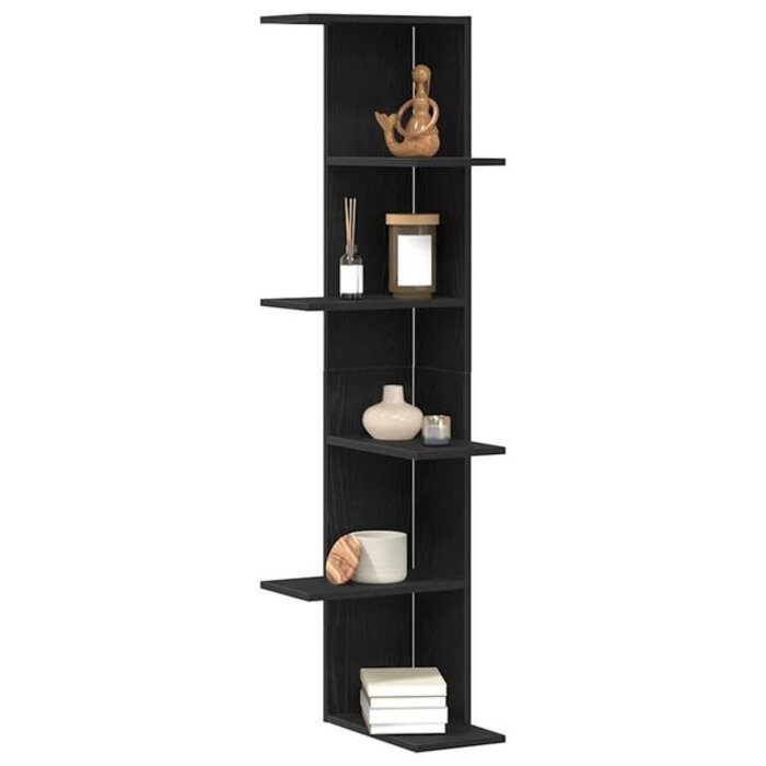 Vidaxl Étagère d'angle murale chêne noir 140cm - 31% de remise