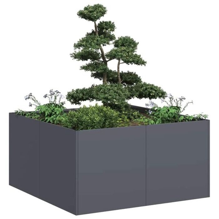 Vidaxl Jardinière en acier anthracite 80x80x40 cm - 34% de remise