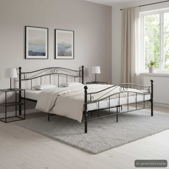 Vidaxl Cadre de lit métal noir 180x200 cm - 35% de remise