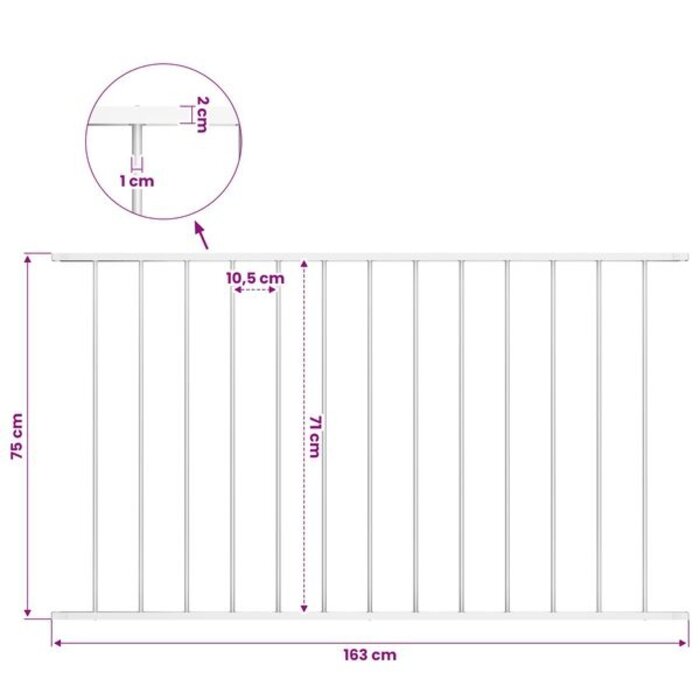 Vidaxl Panneau de clôture en acier blanc 163x75 cm - 32% de remise