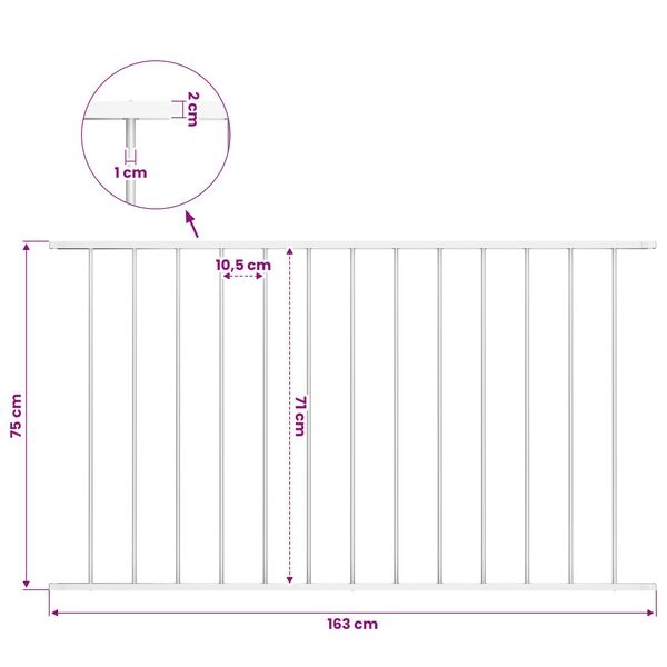 Vidaxl Panneau de clôture en acier blanc 163x75 cm - 32% de remise