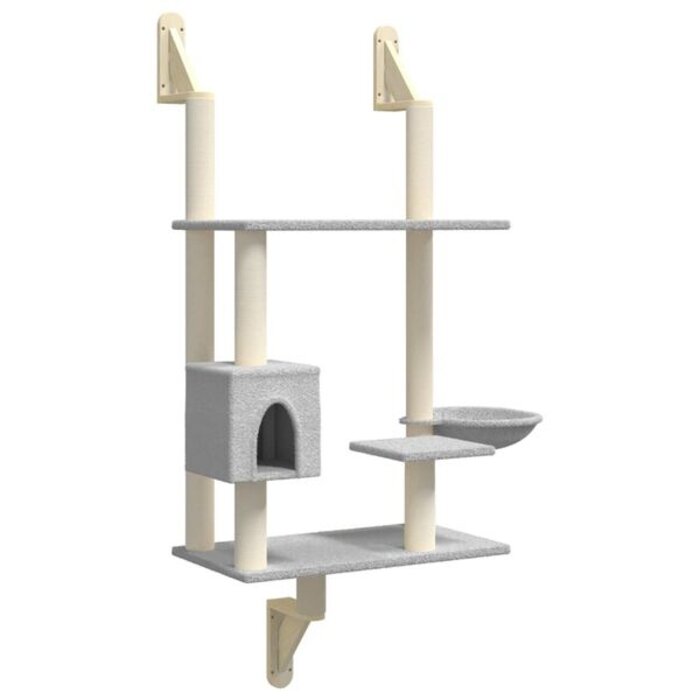 Vidaxl Arbre à chat mural 153 cm - Gris clair - 33% de remise