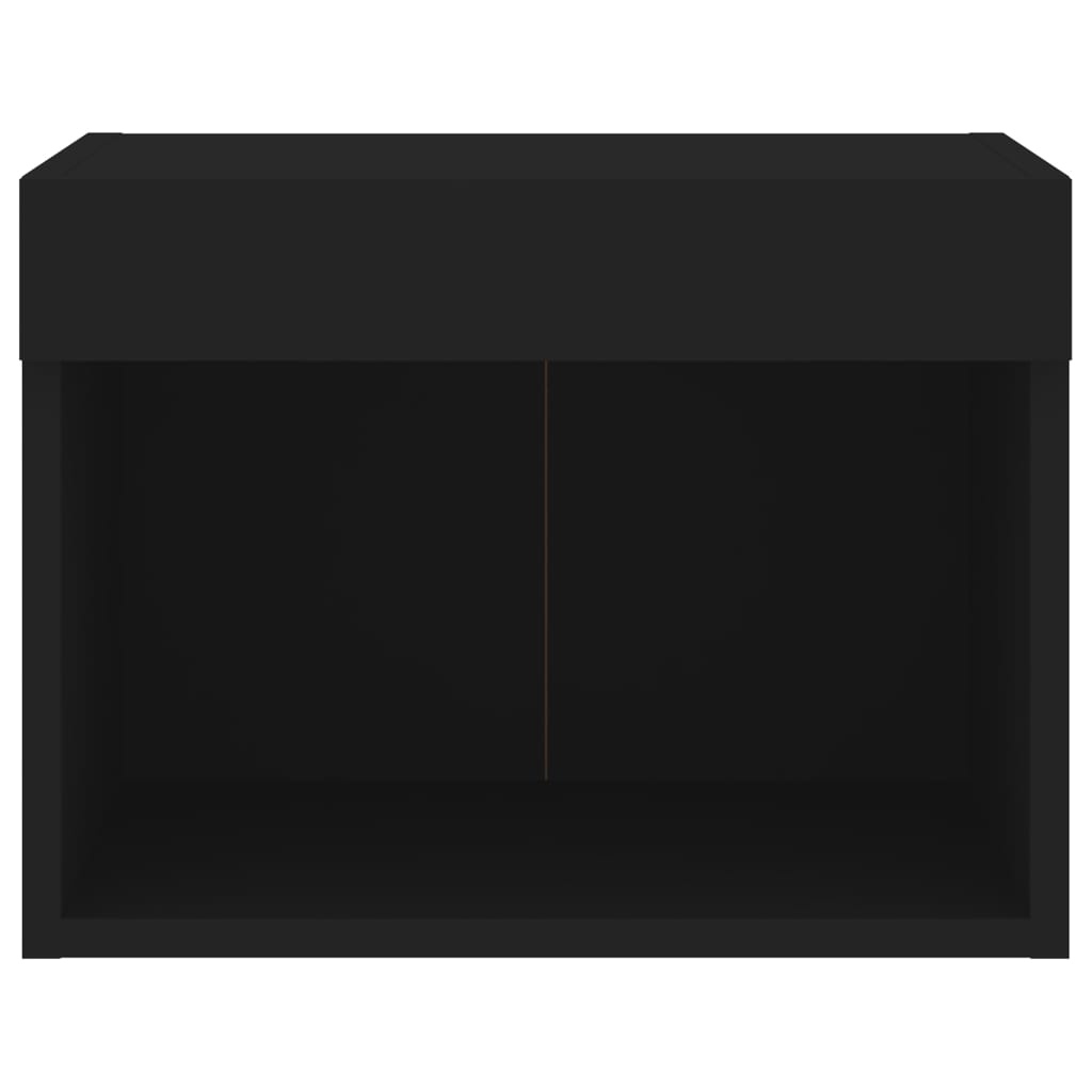 Vidaxl Table de chevet murale LED noir 40x30x30 cm - 32% de remise