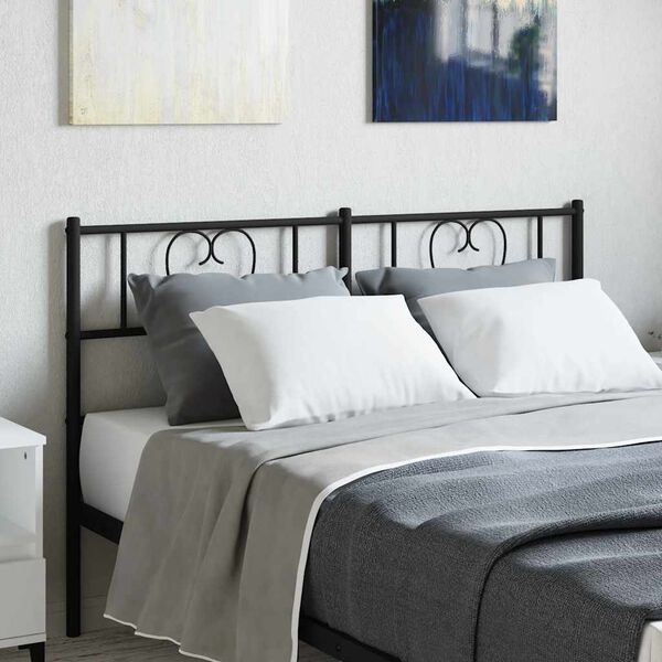 Vidaxl Tête de lit acier noir 140 cm - 32% de remise