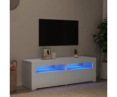 Vidaxl Meuble TV LED 120 cm blanc - 34% de remise - Déballé en bon état