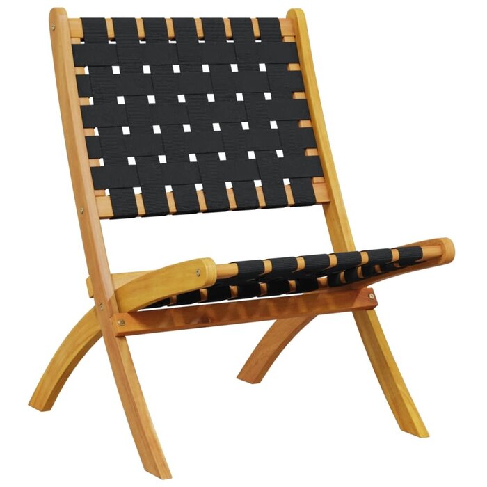 Vidaxl Lot de 2 chaises de jardin pliables en acacia et tissu noir - 34% de remise