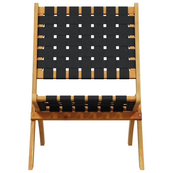 Vidaxl Lot de 2 chaises de jardin pliables en acacia et tissu noir - 34% de remise