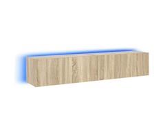 Vidaxl Lot de 2 meubles TV muraux LED chêne sonoma - 34% de remise