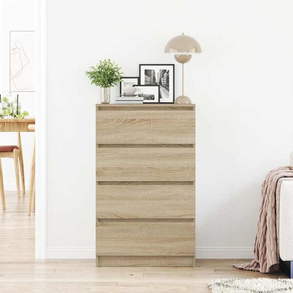 Vidaxl Commode 4 tiroirs aspect chêne sonoma - 60x35x98,5 cm - 34% de remise