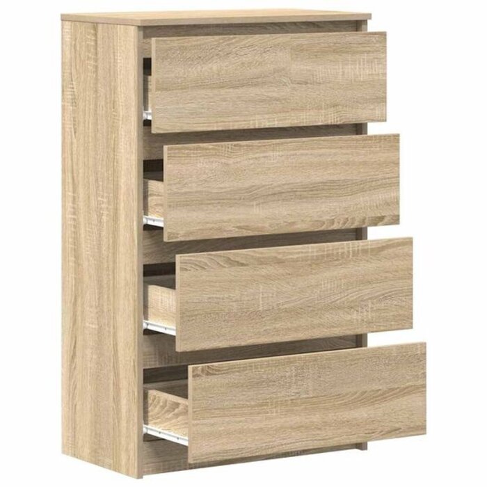Vidaxl Commode 4 tiroirs aspect chêne sonoma - 60x35x98,5 cm - 34% de remise